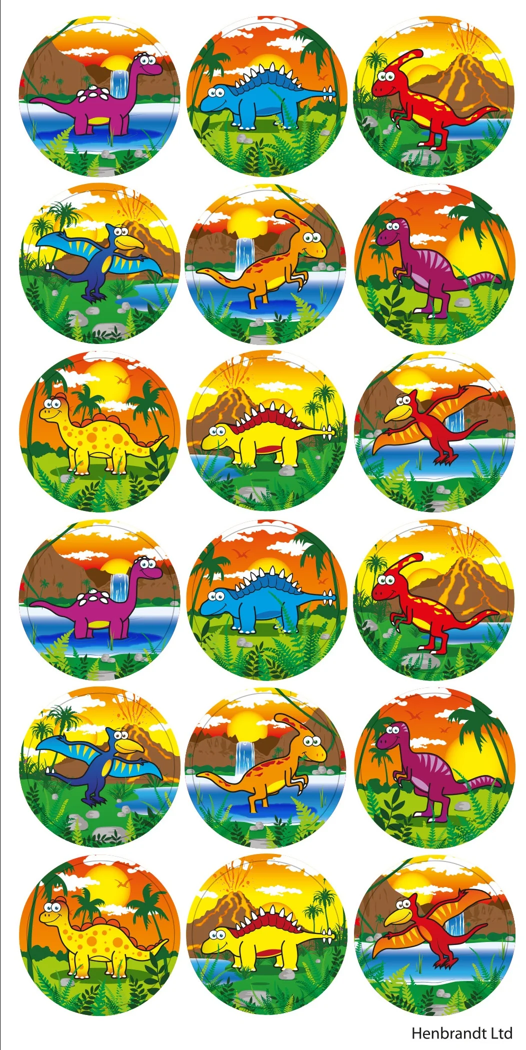 10 Large Dinosaur Sticker Sheets