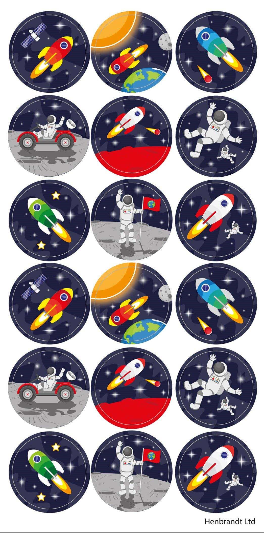 10 Large Space Sticker Sheets