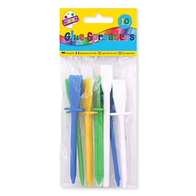 10 Plastic Glue Spreaders Assorted Colours