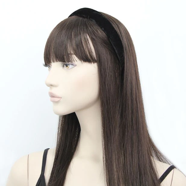 2.5cm Wide Black Velvet Slightly Padded Alice Band - Image 3