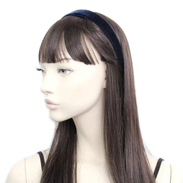 2.5cm Wide Navy Velvet Alice Band Hairband School , Party - Image 3