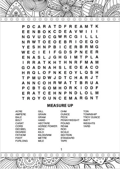 A4 Colouring Word Search Book Adult Colouring Book - Image 3