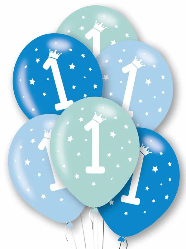 Age 1 Blue Party Balloons ( Pack of 6)