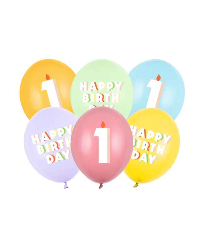 Age 1 Happy Birthday Latex Balloons 30 cm (Pack of 8)