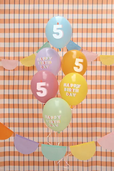Age 5 Happy Birthday Latex Balloons 30 cm (Pack of 6) - Image 2