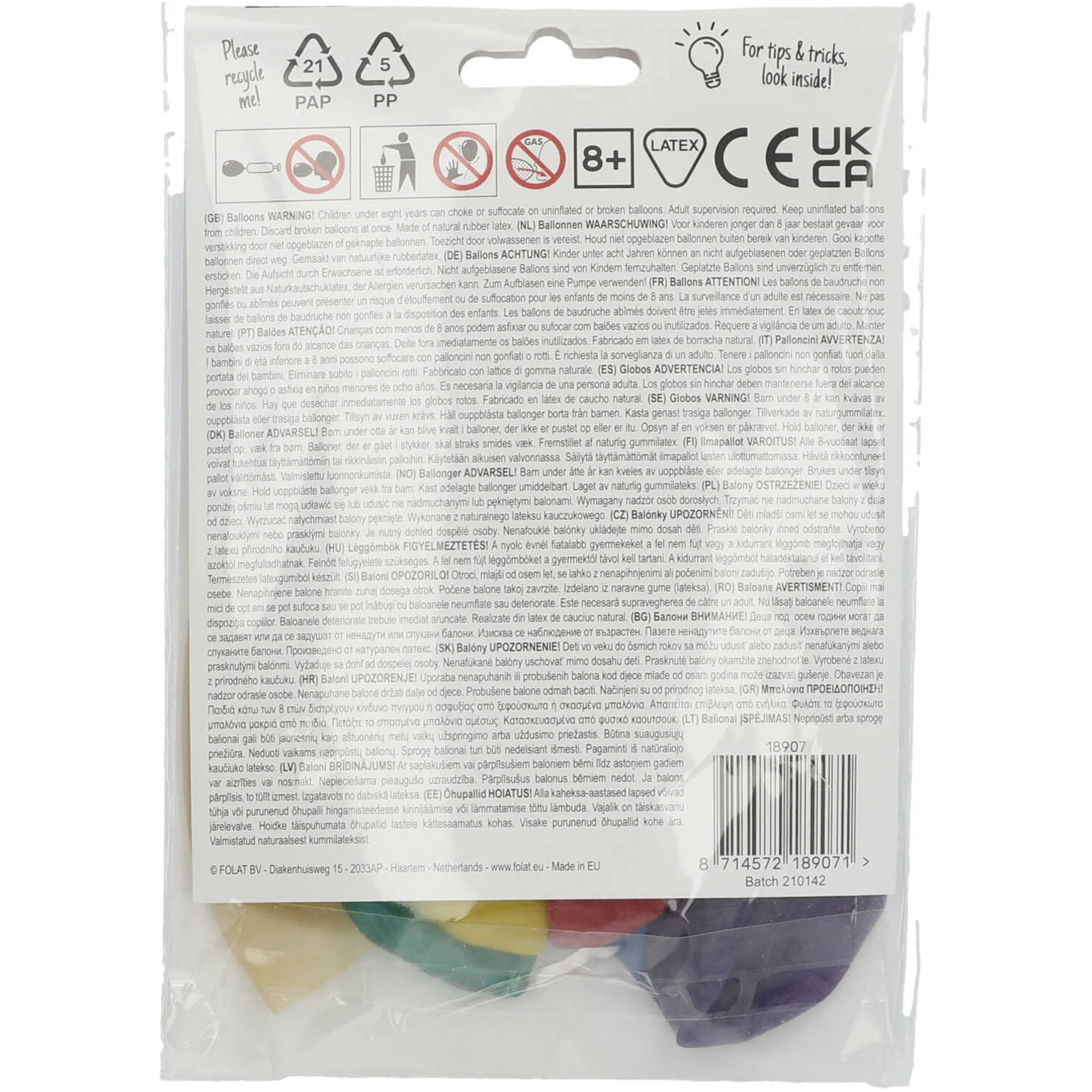 Age 7 Years Multicolored Party Balloons 33cm - 6 Pieces - Image 3