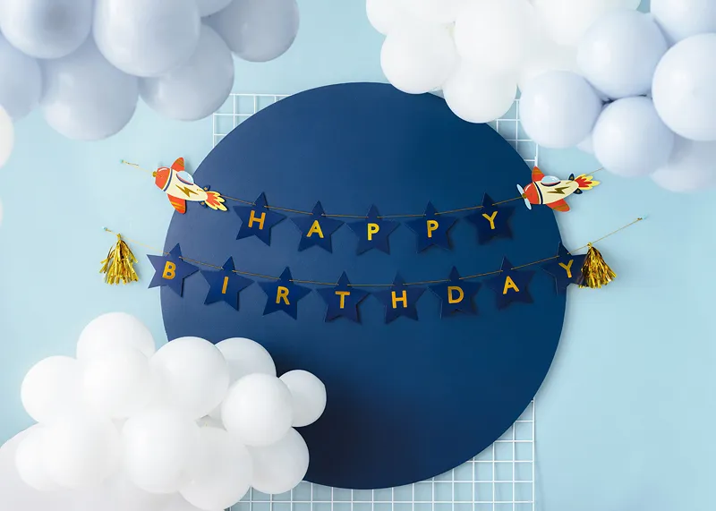 Airplane Happy Birthday Party Banner, 2.5 m - Image 3