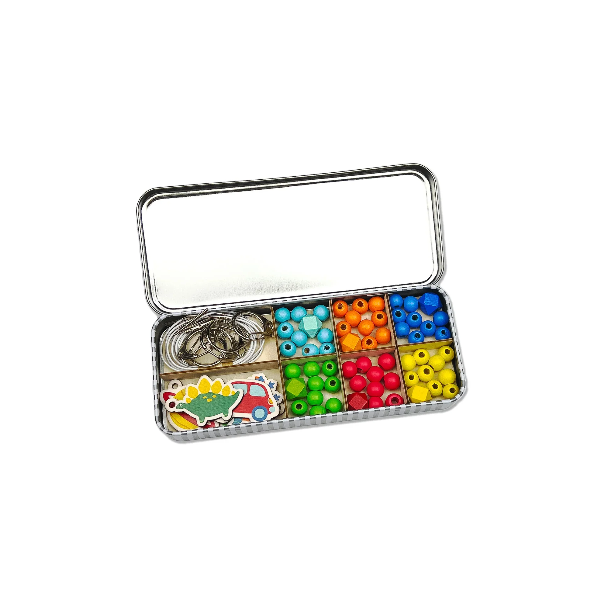Allsorts Wooden Keyring Making Kit inc Dinosaur, Monster, Fish, Planet and a car - Image 6