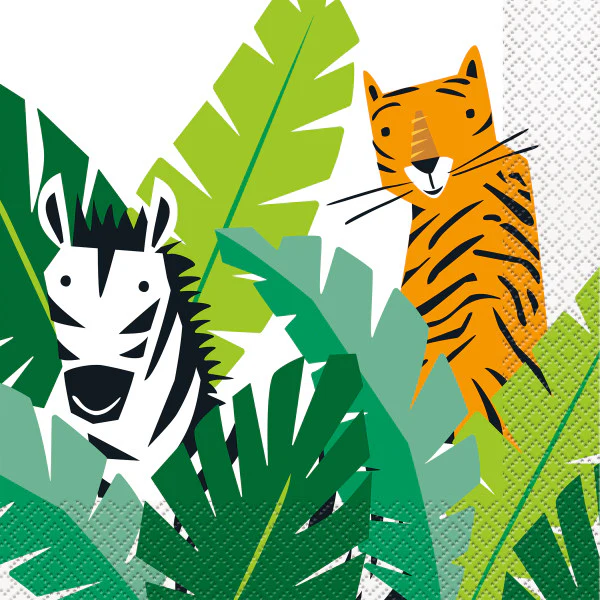 Animal Jungle Safari Birthday Napkins (Pack of 16)