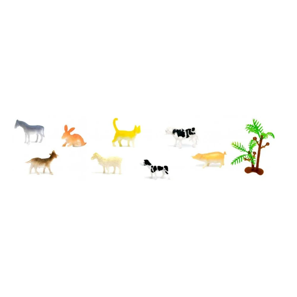 Animal World Farm Animals Mini Figure Toys Tube Playset