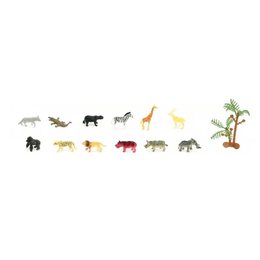 Animal World Wild Animals Mini Figure Toys Tube Playset