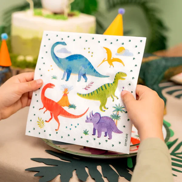 Baby Dino Paper Napkins 33 x 33 cm (pack of 20) - Image 2