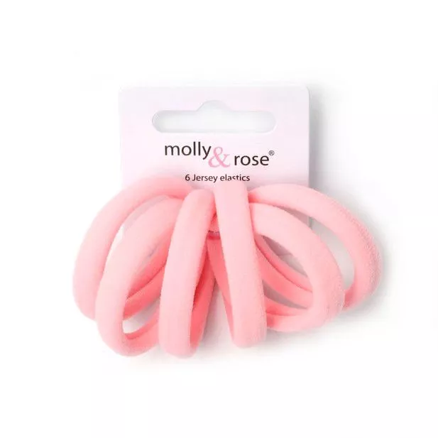 Baby Pink Jersey Endless Snag Free Hair Ponytail Holder (Pack of 6)