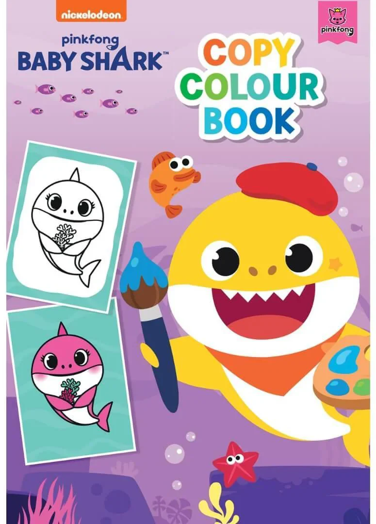 Baby Shark Copy and Colour Colouring Book