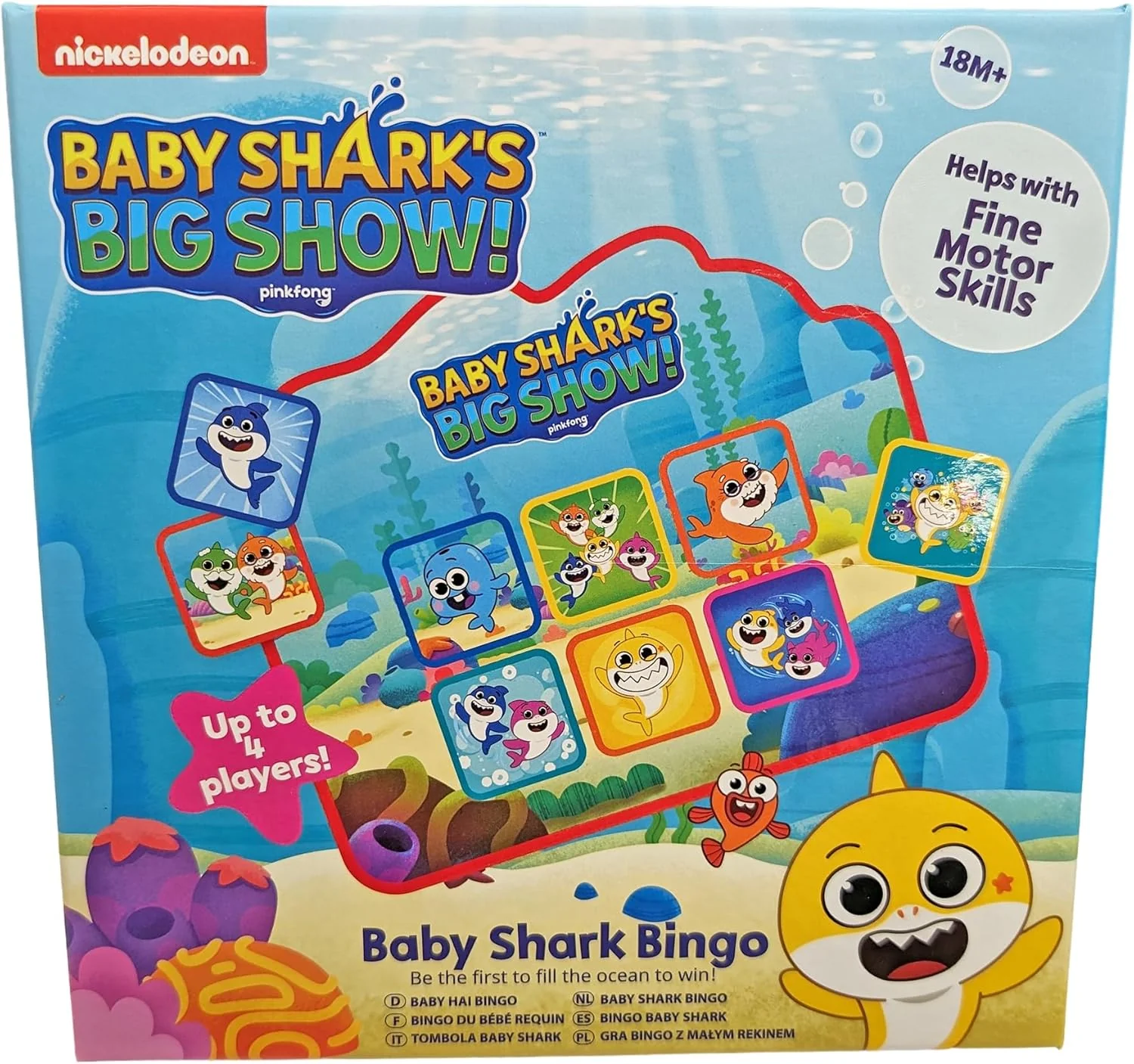 Baby Shark Ocean Bingo Game, 18 Months+, 4-Player Educational Set