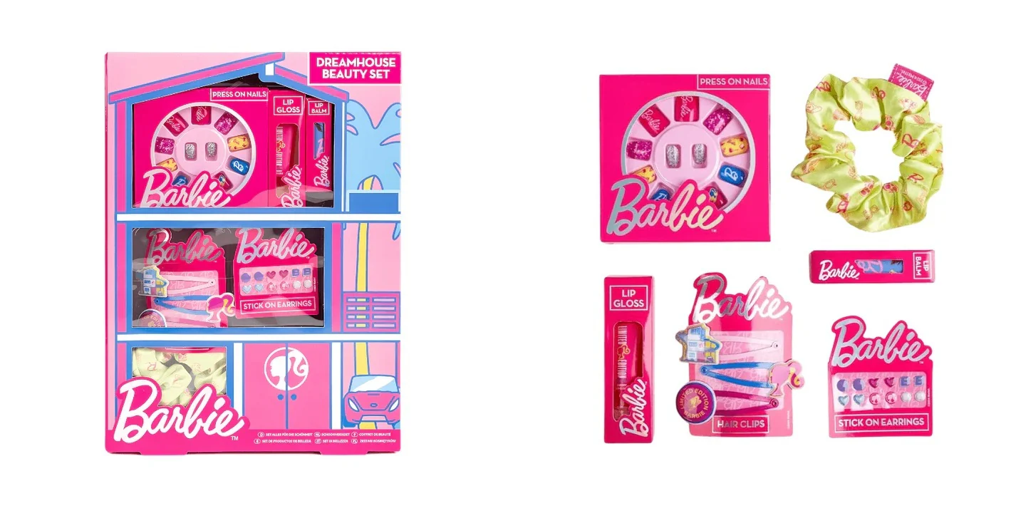 Barbie Dreamhouse Beauty Set inc Lip gloss, Stick on nails, earrings & more