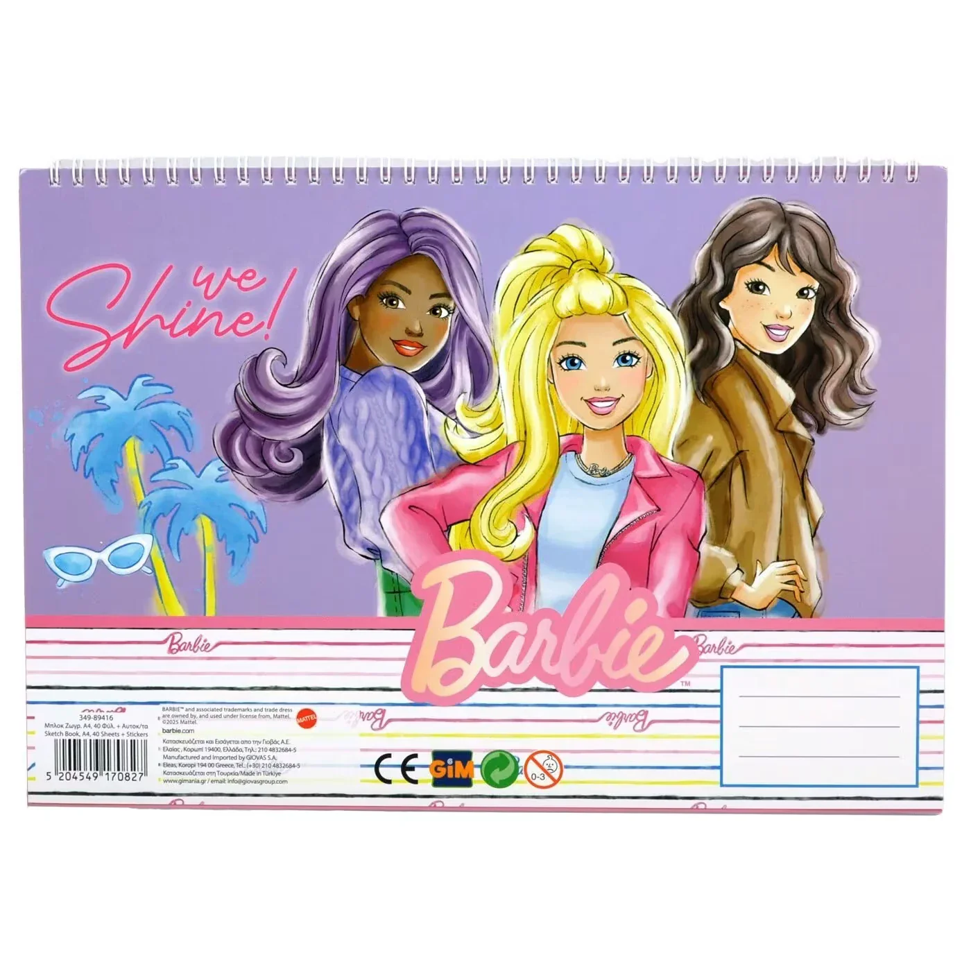 Barbie "We Shine" Sketchbook 33 x 23 cm
