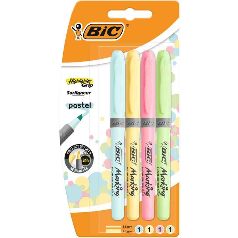 BIC Pastel Highlighter Pens (Pack of 4 )