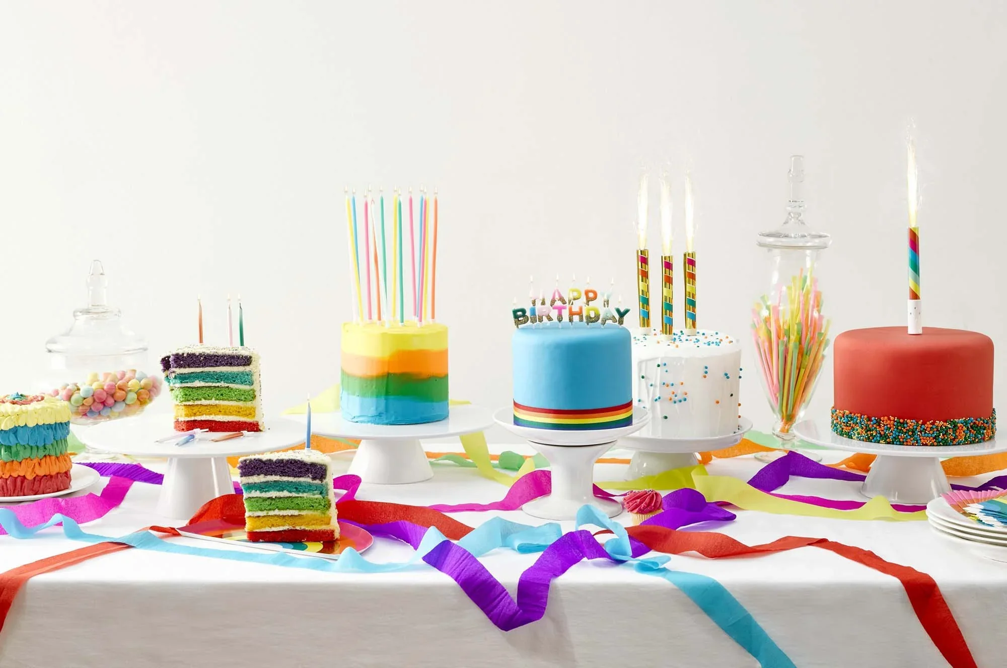 Birthday Brights Rainbow Singing Flaming Cake Fountain / Candle - Image 3