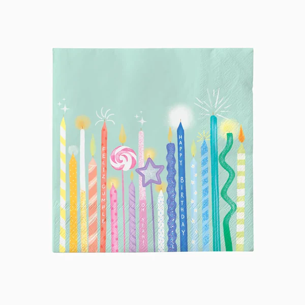 Birthday Candles Paper Napkins 33 x 33 cm (pack of 20)