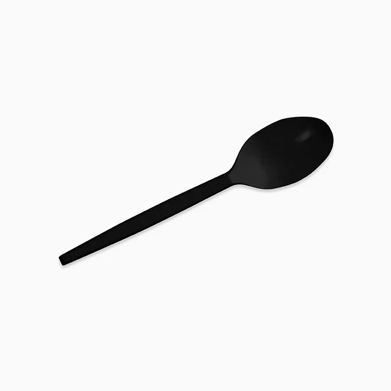 Black Reusable Plastic Spoon (pack of 15)