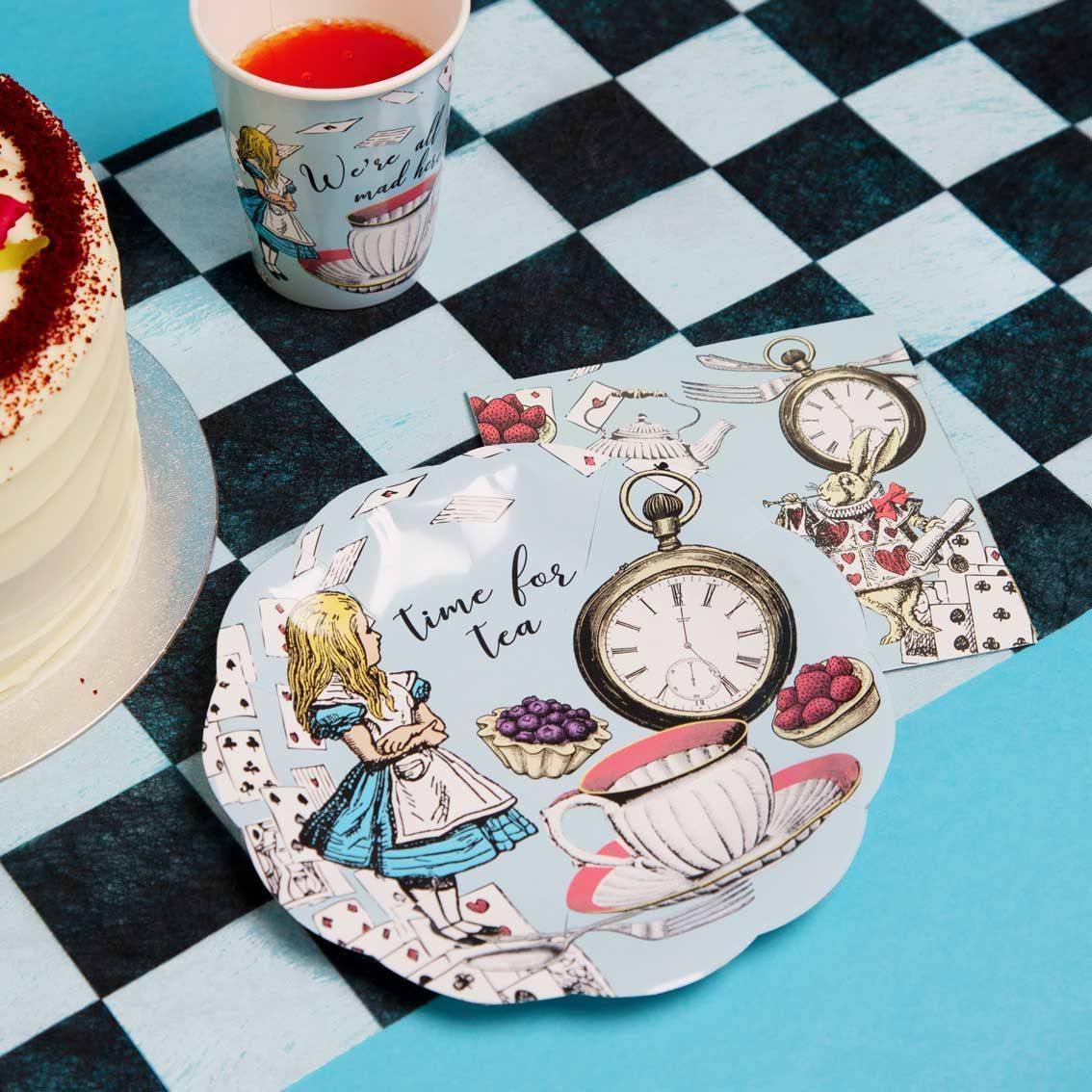 Blue Alice in Wonderland Recyclable Paper Plates - 12 Pack - Image 6