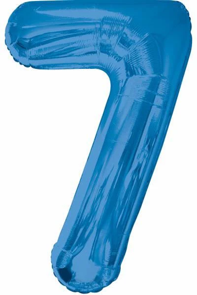 Blue Glitz Number 7 Foil Balloon 86cm