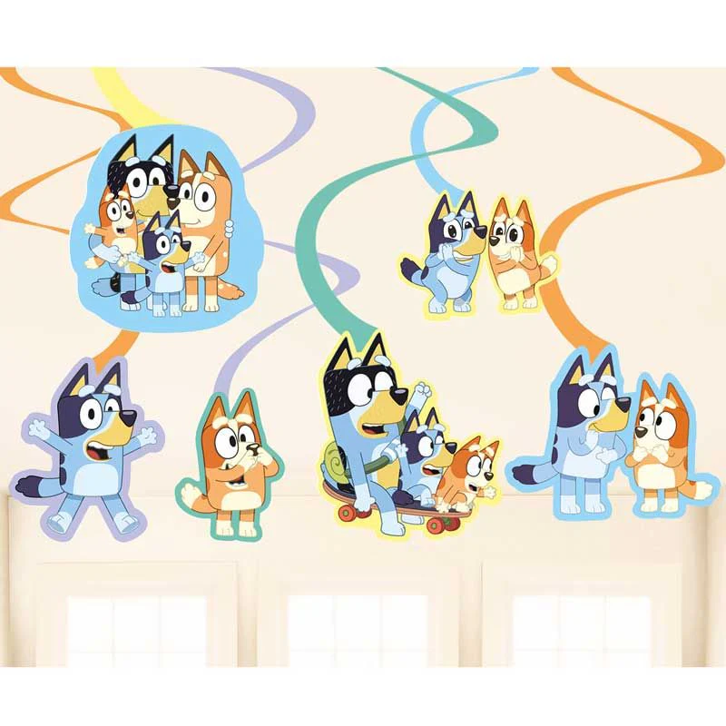 Bluey Swirl Hanging Birthday Party Decorations