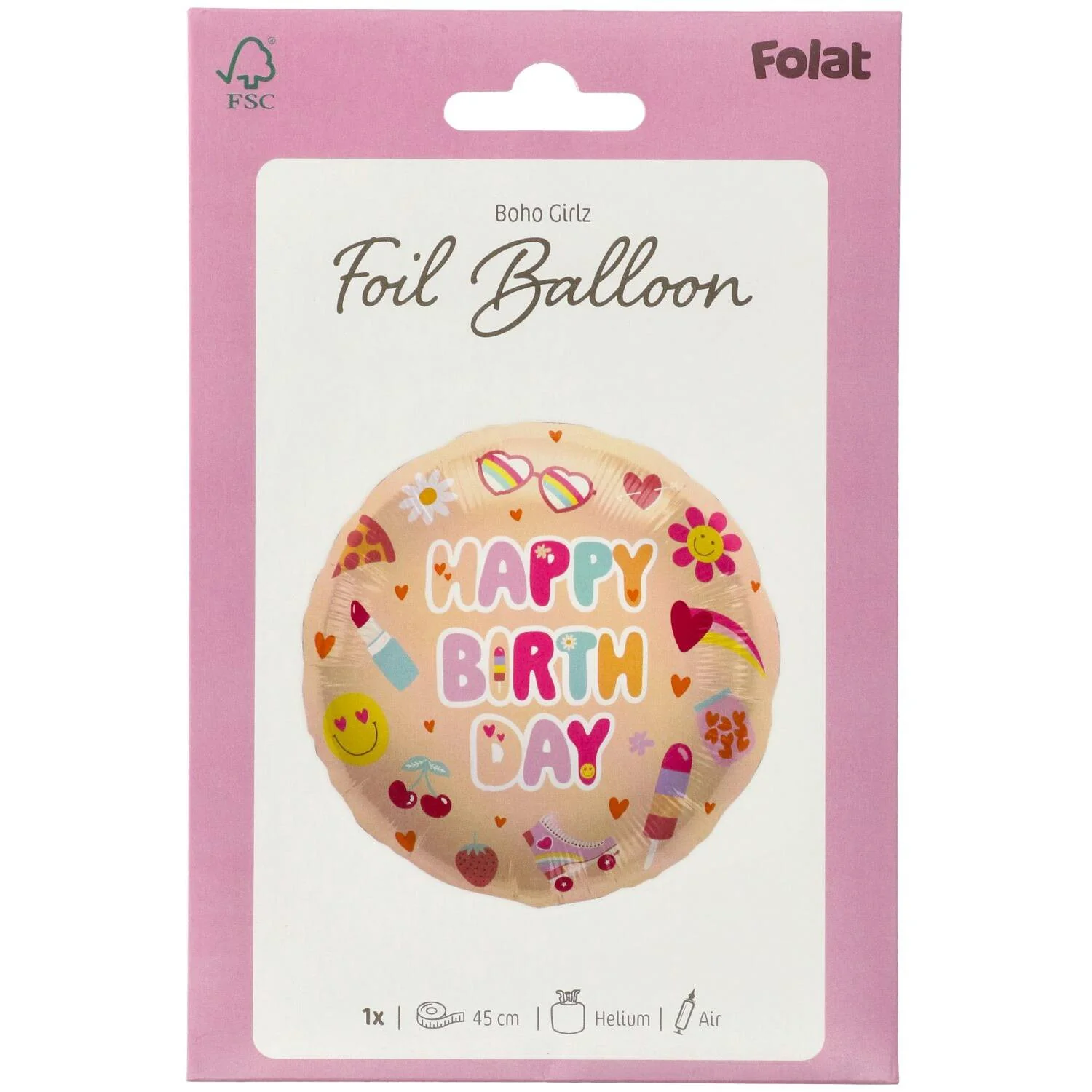 Boho Girlz "Happy Birthday" Foil Birthday Party Balloon (45 cm) - Image 3
