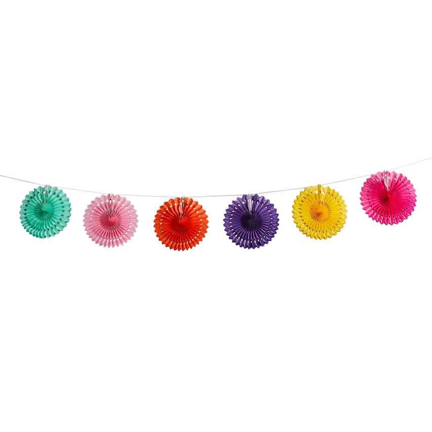 Bright Coloured Paper Fan Garland Party Banner - Image 2