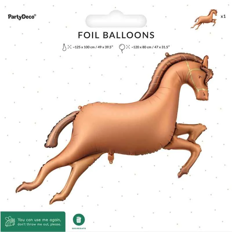 Brown Horse Shaped Foil Balloon 125cm - Image 2