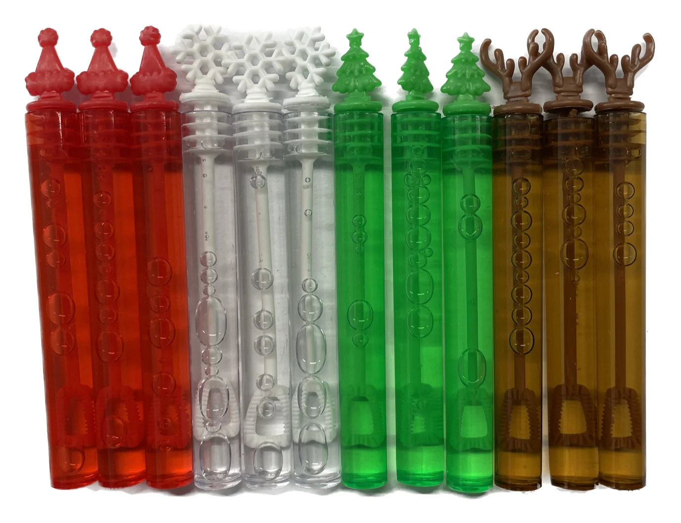 Bubble Wands with Christmas Toppers
