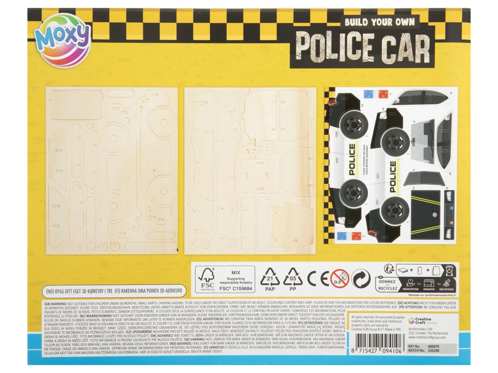 Build Your Own Wooden 3D Vehicle, Police Car, Fire Truck, Digger, Dump Truck - Image 4