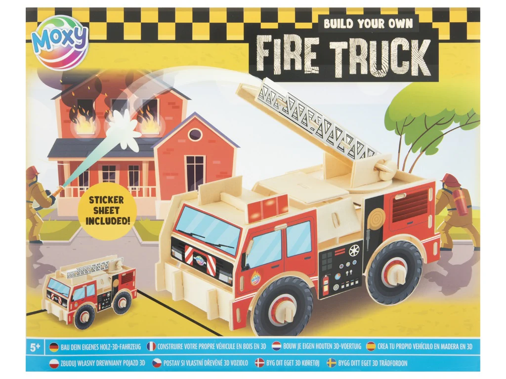 Build Your Own Wooden 3D Vehicle, Police Car, Fire Truck, Digger, Dump Truck - Image 9