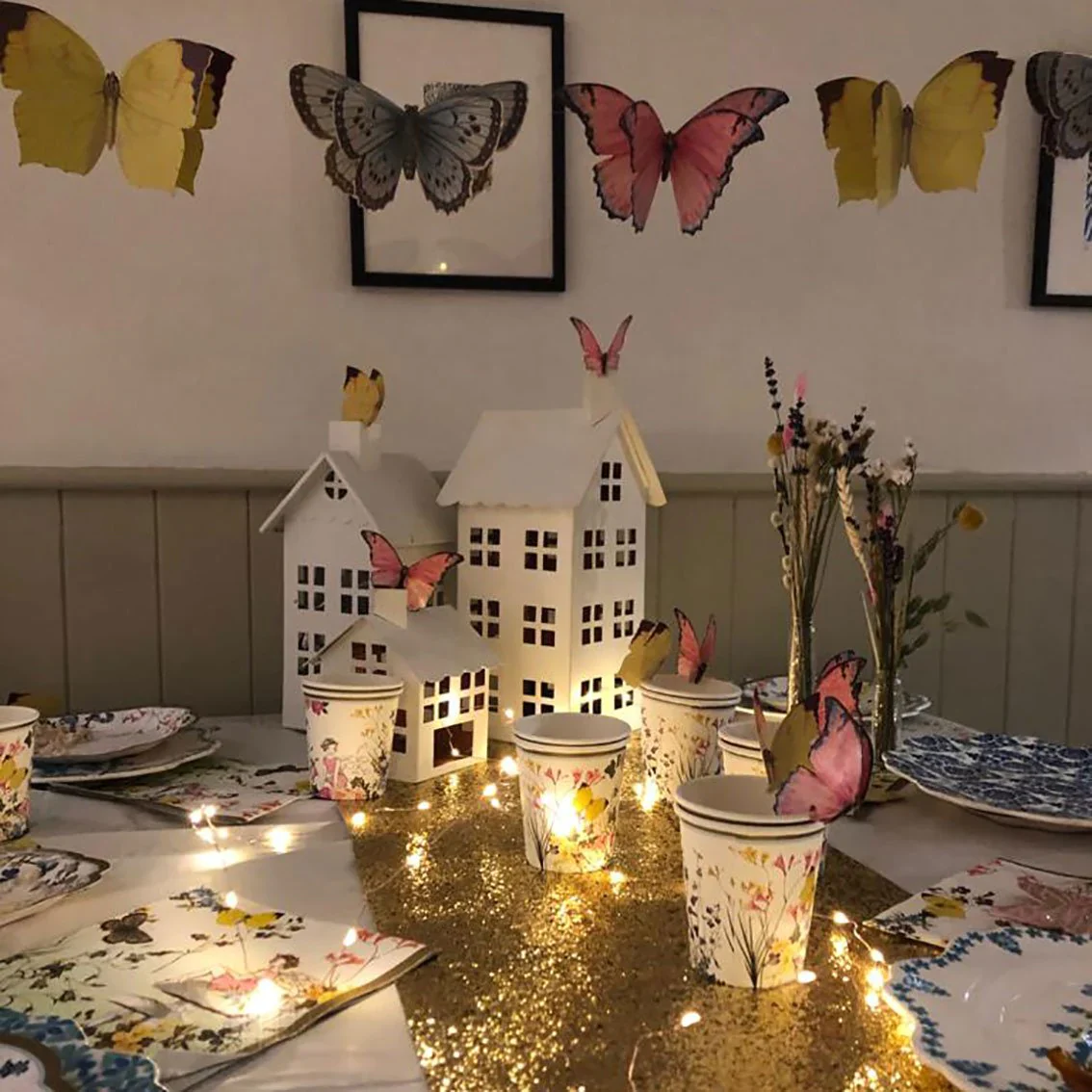 Butterfly Birthday Party Bunting Banner - 2.5m - Image 4