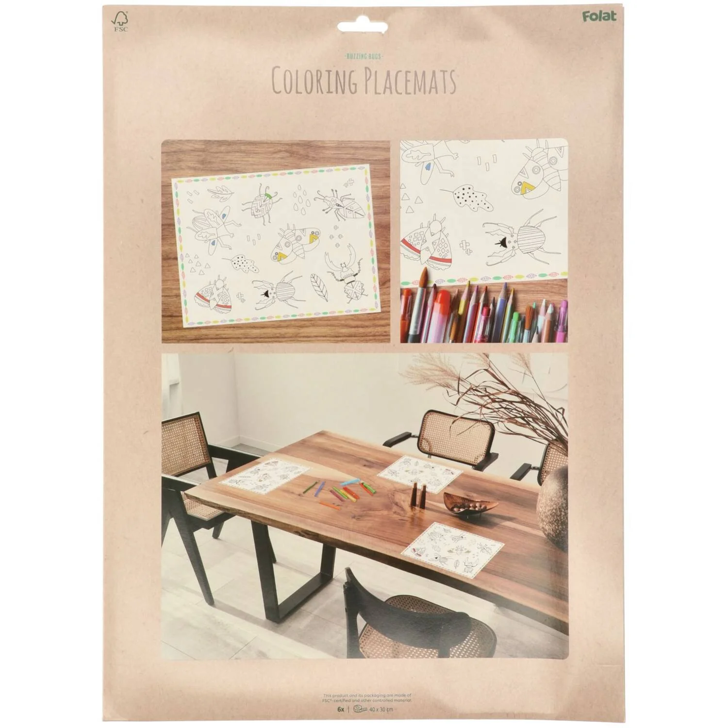 Buzzing Bugs Colour It Yourself Activity Placemat -  (6 pieces) - Image 2