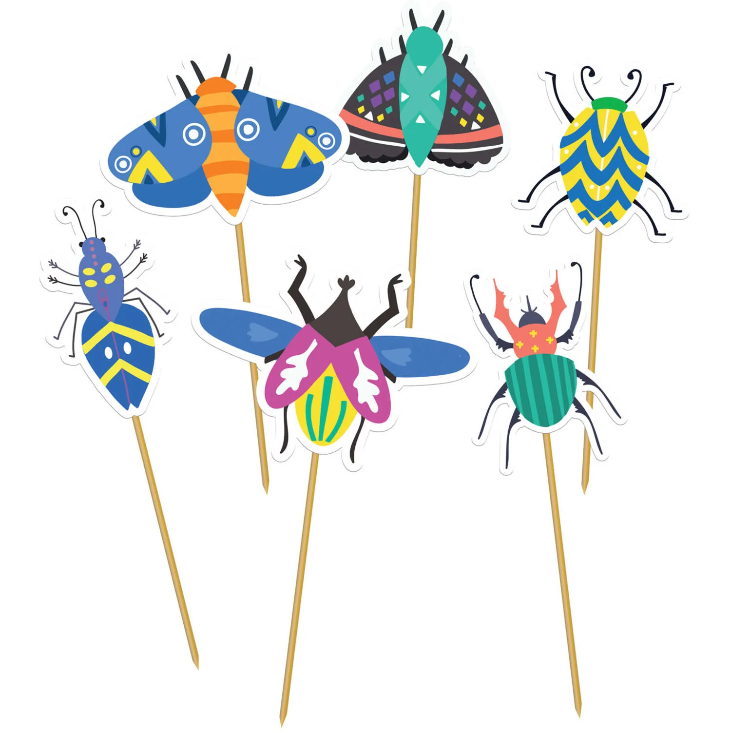 Buzzing Bugs Cupcake Topper Decoration Set - (6 sets) - Image 2