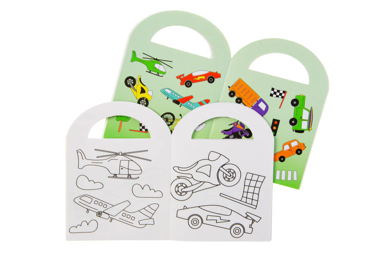 Carry Along Cars & Vehicles Colouring Book with Stickers, 9.5 x 13 cm, 16 Pages - Image 2
