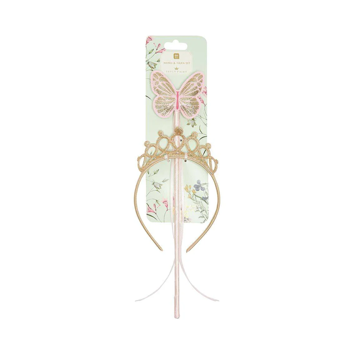 Children's Gold & Pink Fairy Wand & Tiara Set - Image 2