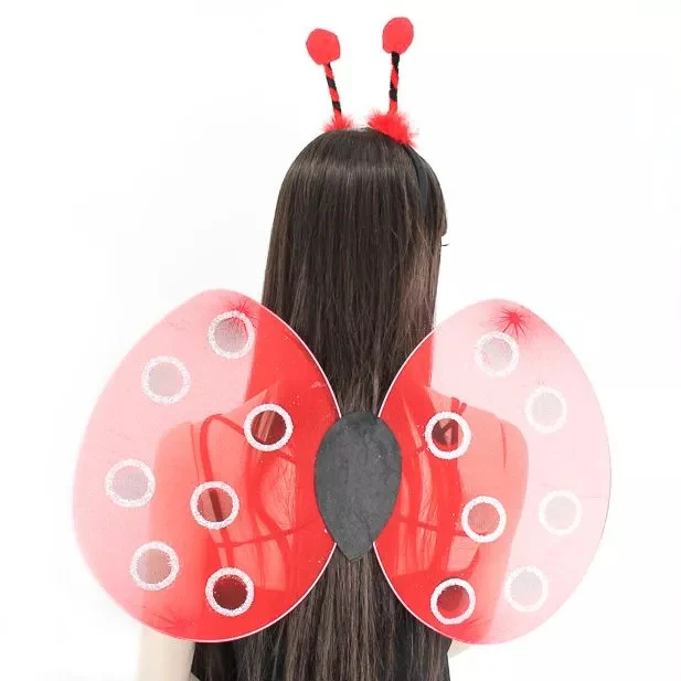 Children's Ladybird Wings and Feelers Dress Up Costume Set - Image 3