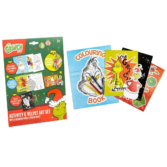 Christmas Grinch Festive Activity & Velvet Art Set - Image 2
