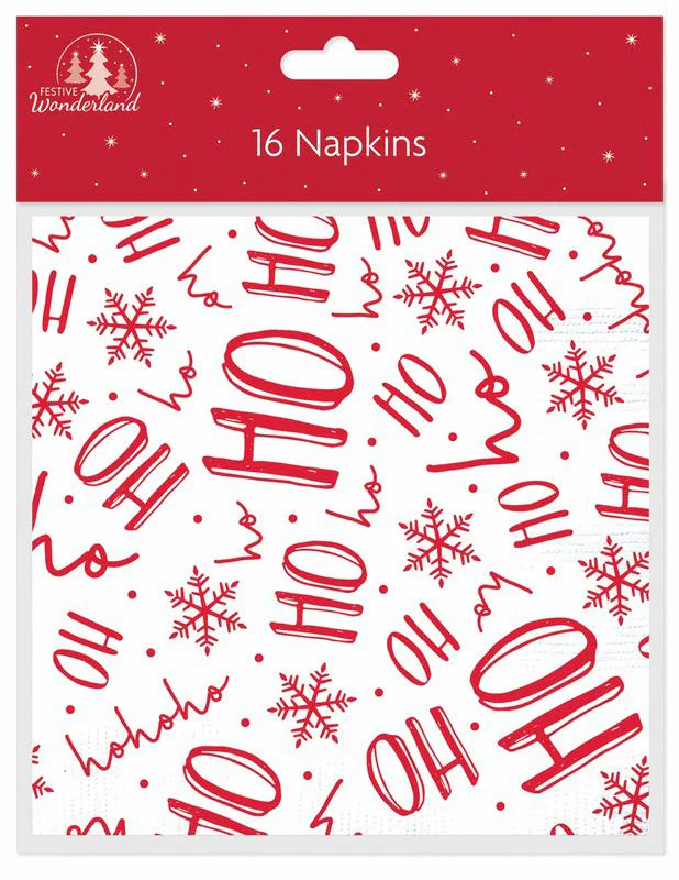 Christmas Ho Ho Ho Napkins (Pack of 16)