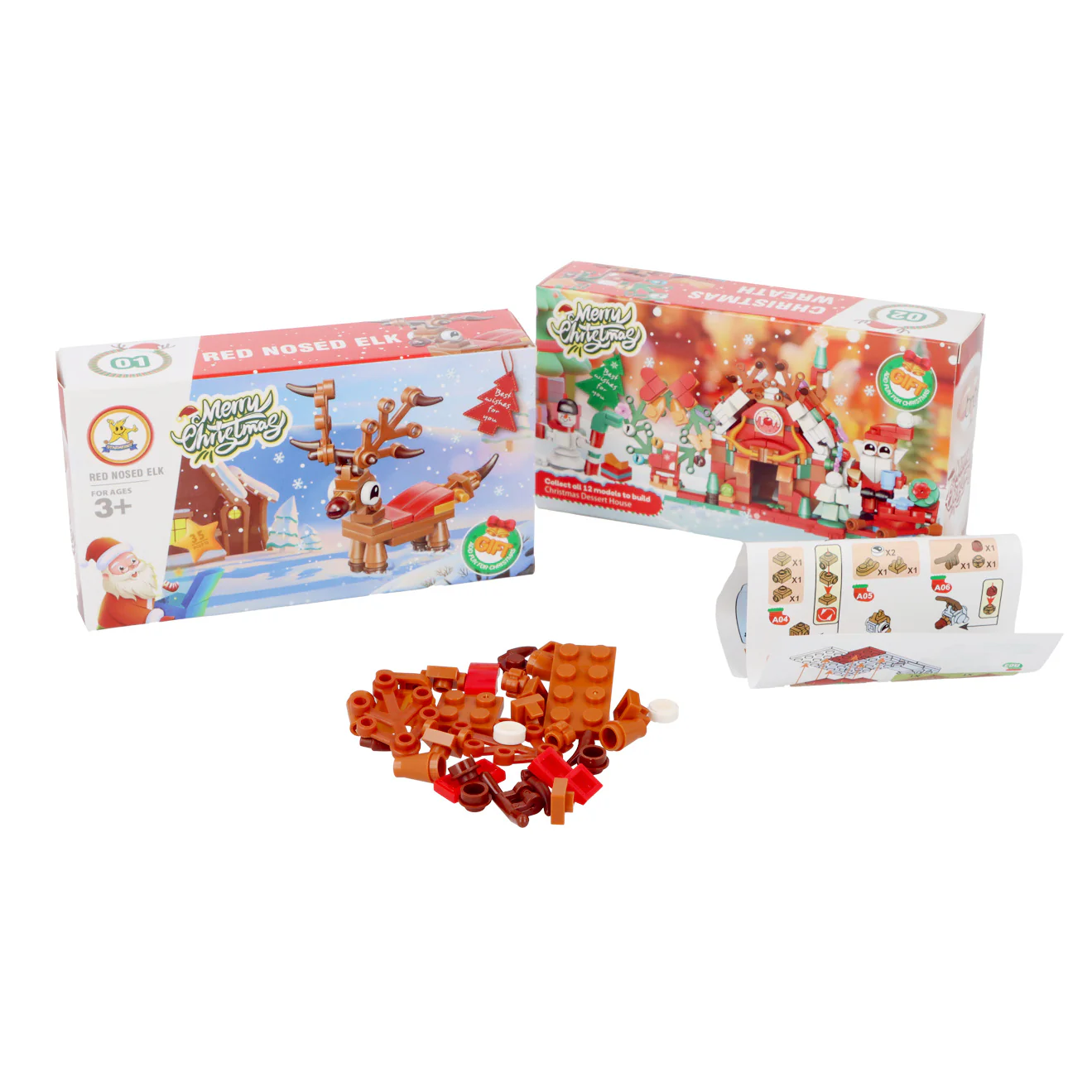 Christmas Themed Building Block Brick Kits 12 Assorted Designs - Image 3