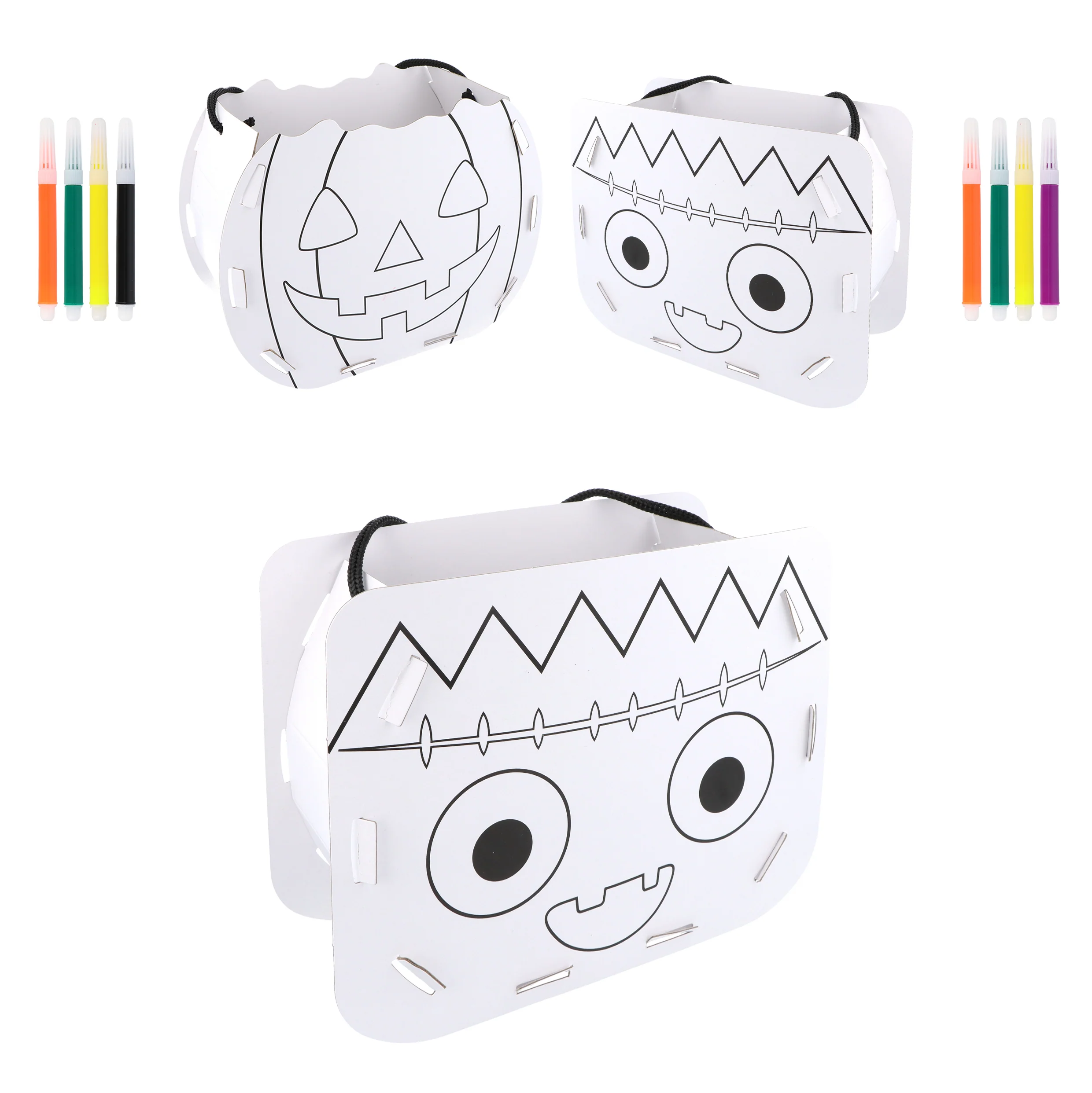 Colour Your Own  Halloween Treat Bucket with 4 Colouring Pens