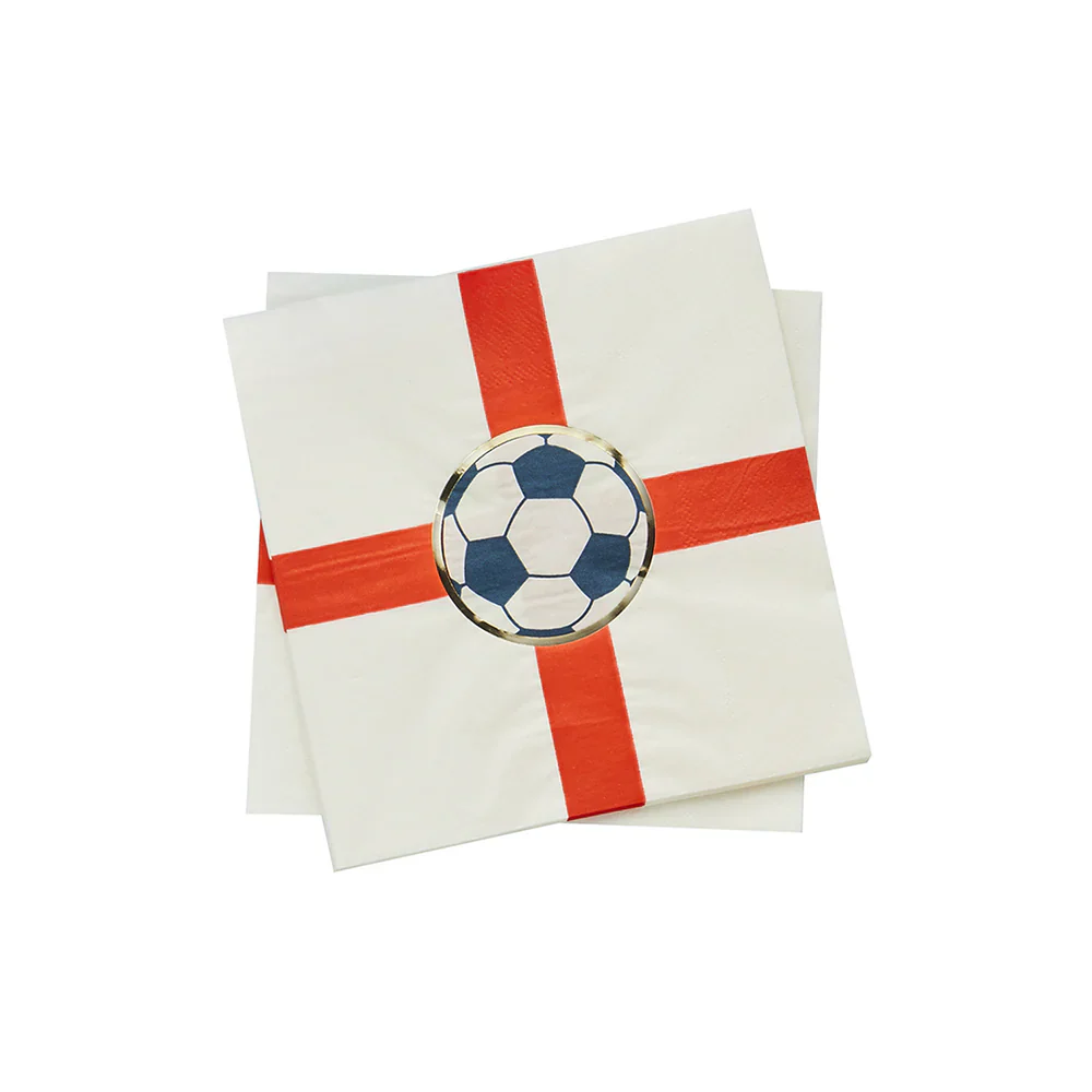 Come On England Football Paper Napkins (Pack of 16)