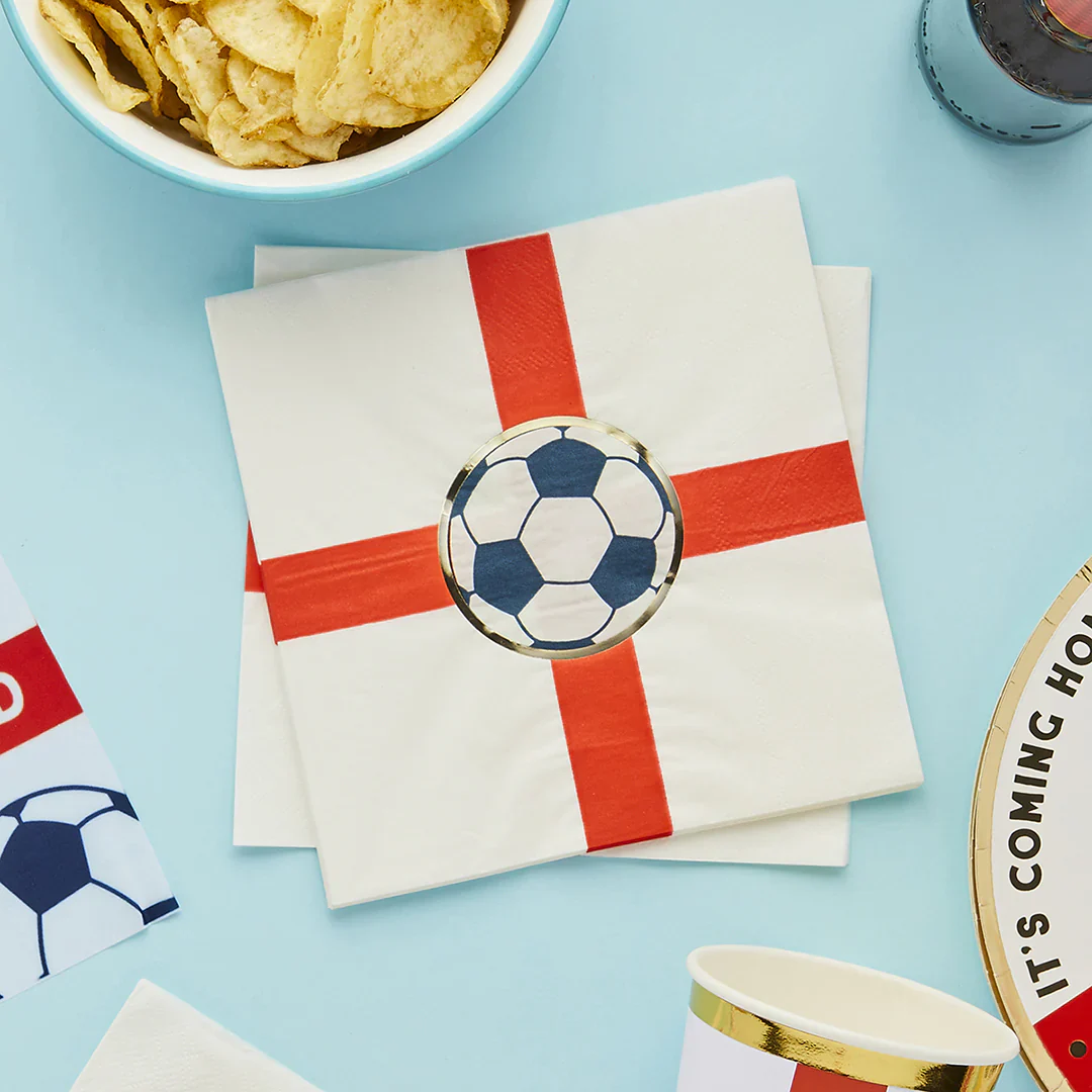 Come On England Football Paper Napkins (Pack of 16) - Image 2