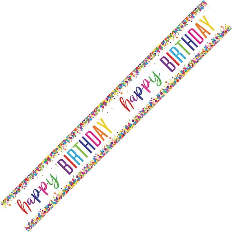 Confetti Happy Birthday Foil Banner 274 cm (9 ft)