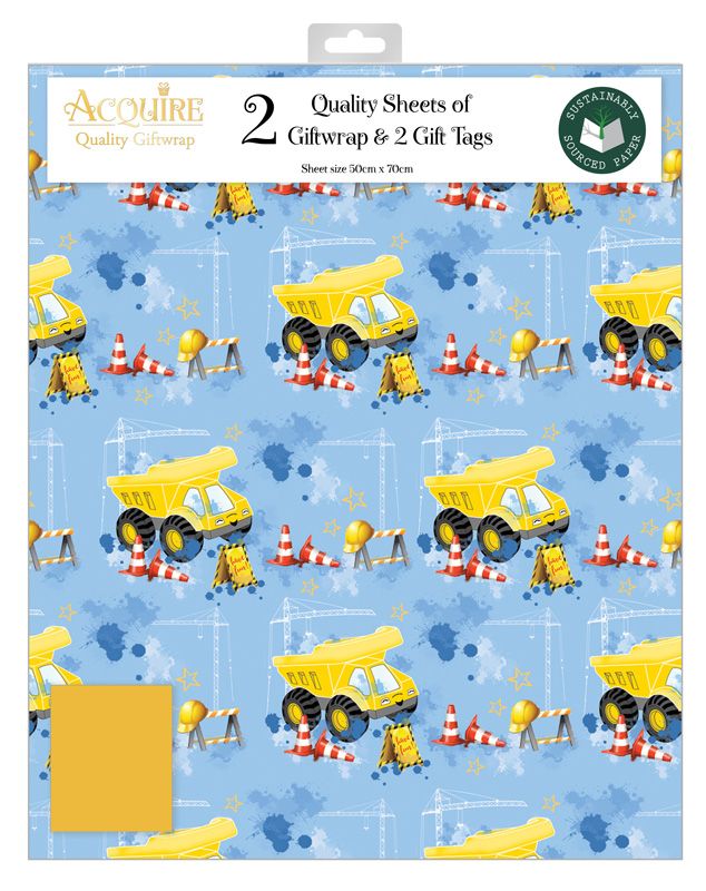 Construction Vehicles Wrapping Paper