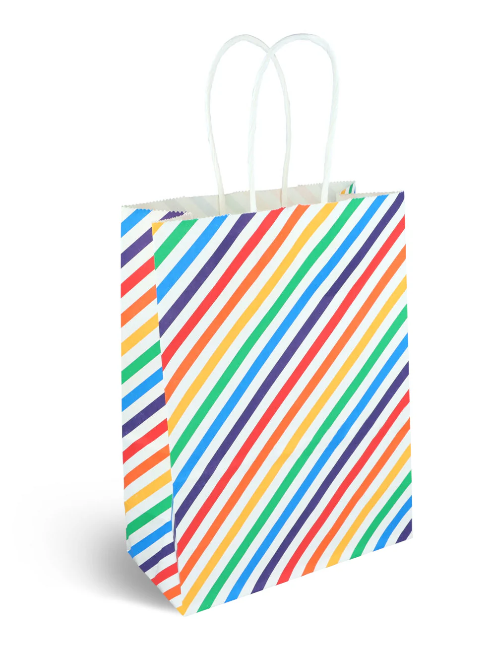 Diagonal Stripes Paper Party Bag with Twisted Handles