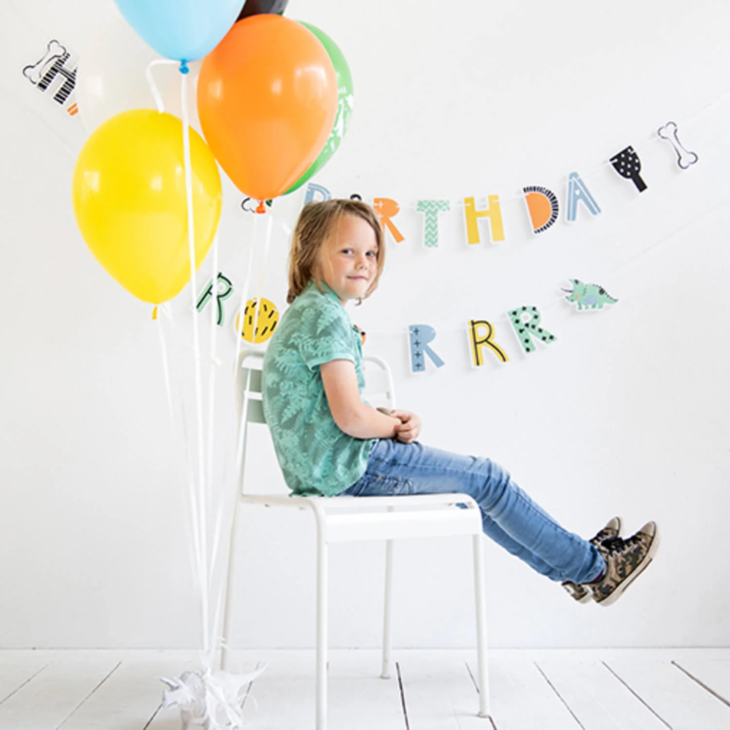 Dino Roars Happy Birthday Party Banner Set (1.5 meters) - Image 3